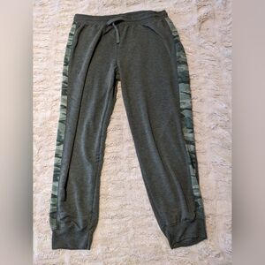 Women’s Olive Green Jogger Pants with Camo Side Trim